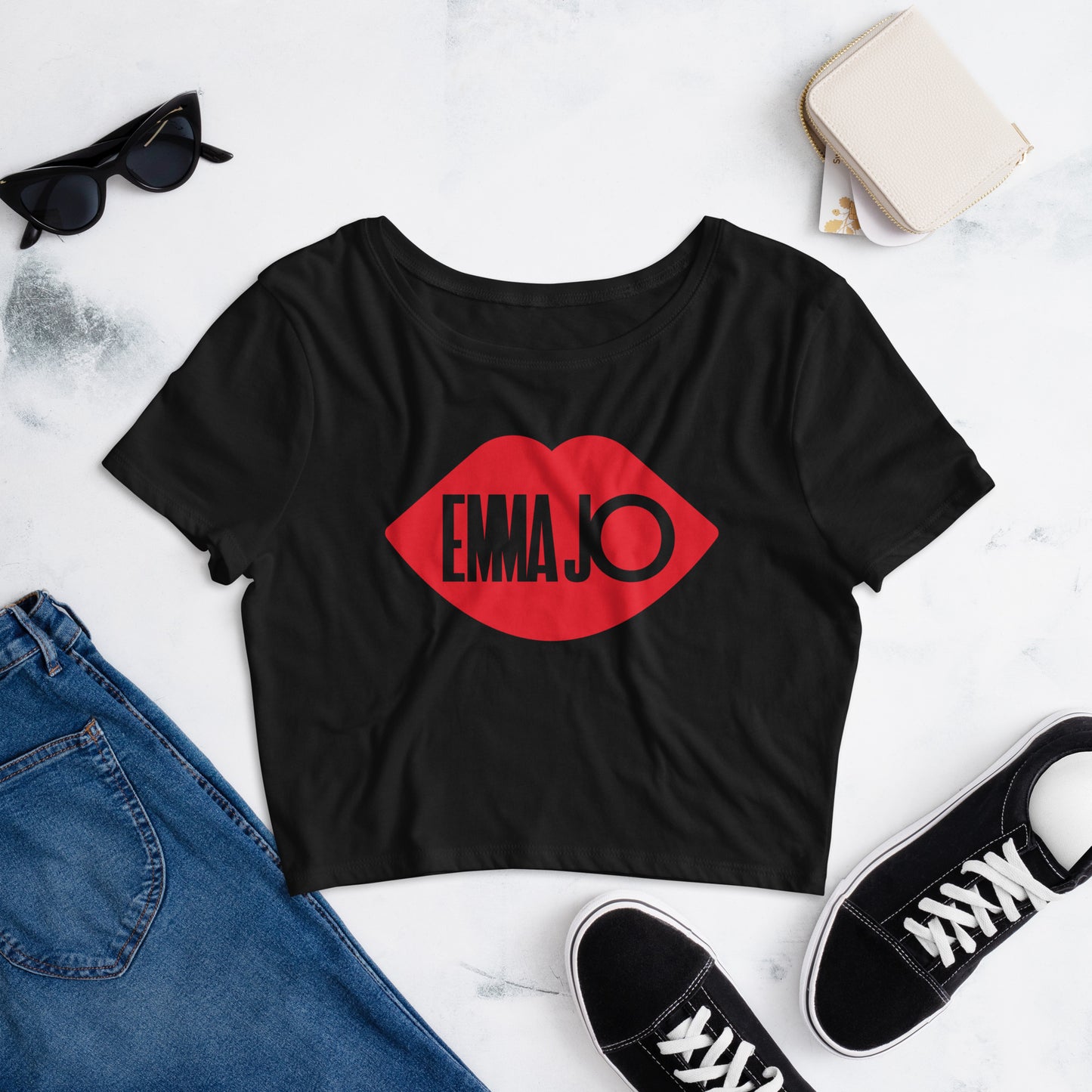 Red Lips For Me Crop Tee
