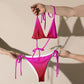Emma Jo Pink&Red print recycled string bikini
